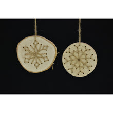 Load image into Gallery viewer, 3.75&quot; Wood Disc Snowflake Ornament - 2 Asst, sold seperately | BF