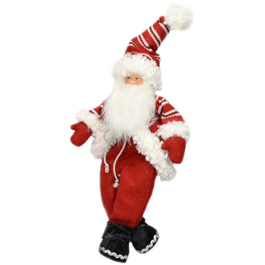 15.25" Candy Cane Cottage Sitting Santa | BF