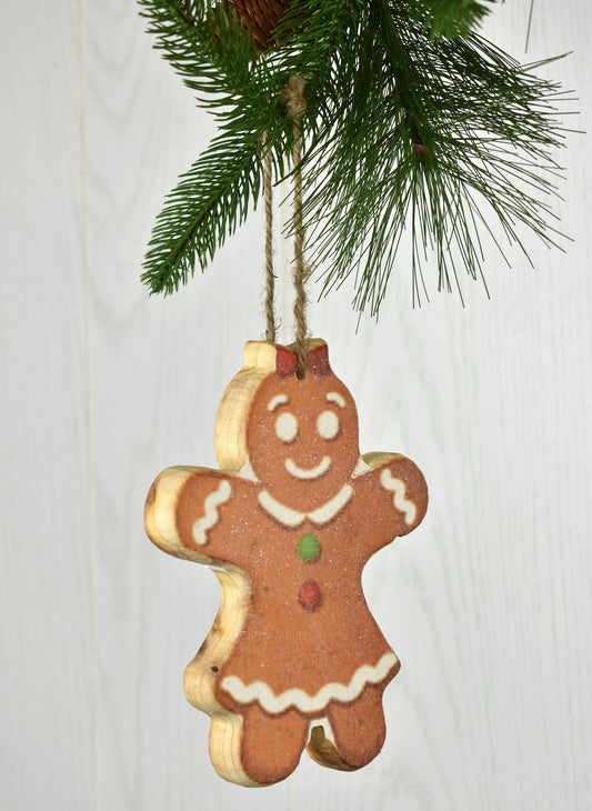 7" Printed Wood Gingerbread Girl Ornament | BF