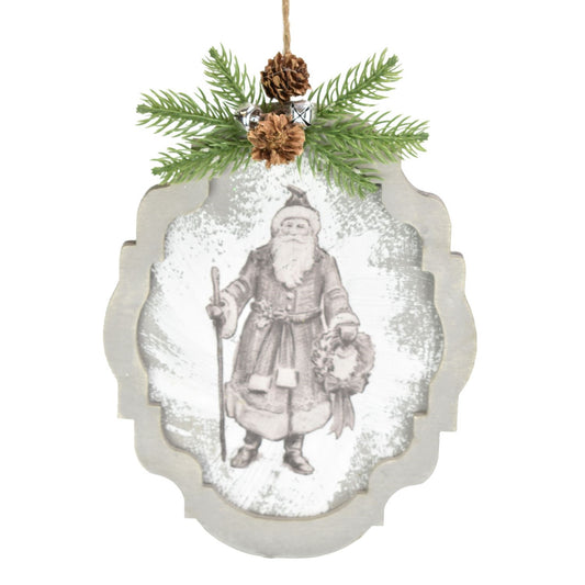 7.5" Santa Frame Ornament with Gray Suit | BF
