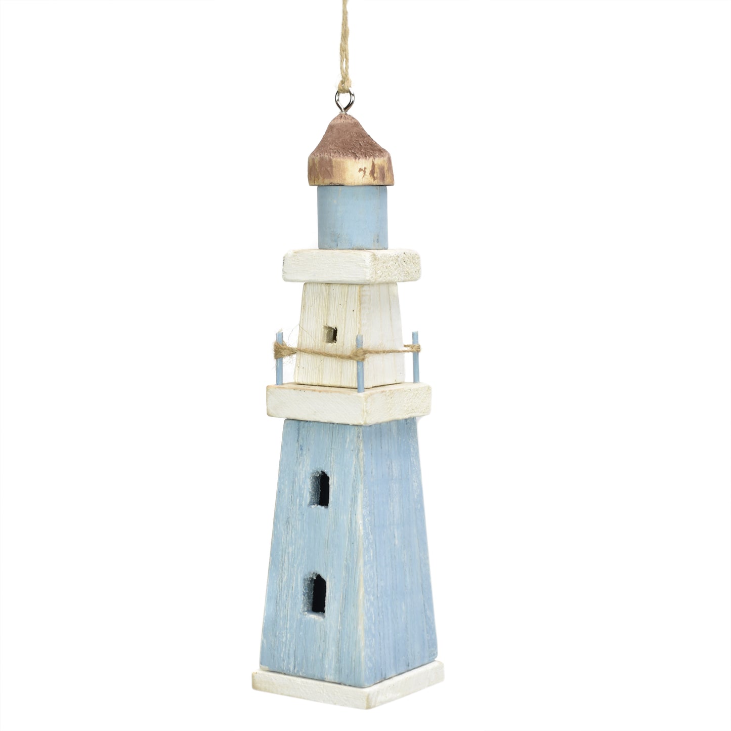 11" Lighthouse Ornament in Blue/White | BF