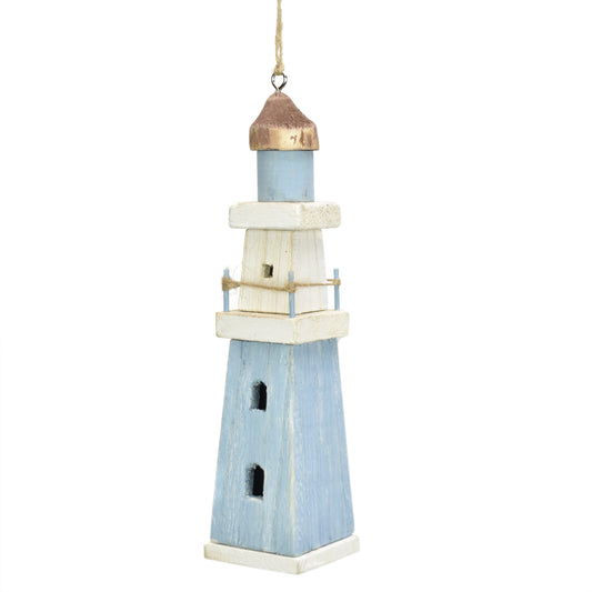 11" Lighthouse Ornament in Blue/White | BF