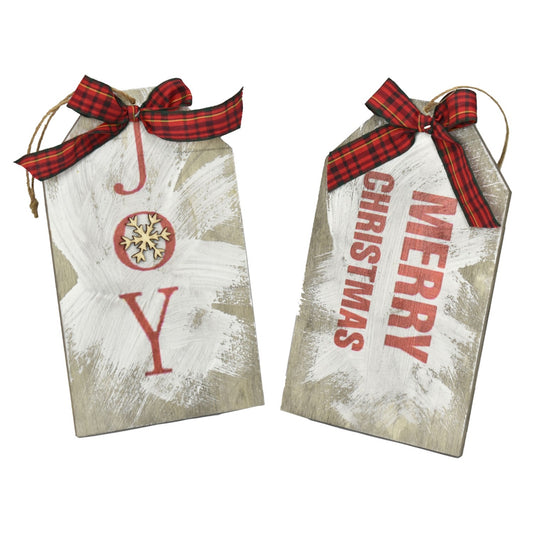 7.5" Wooden Tag Ornaments (2 Asst.) | BF
