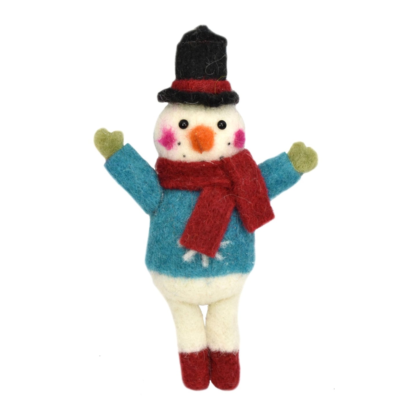 6" Wool Jolly Snowman Ornament | BF