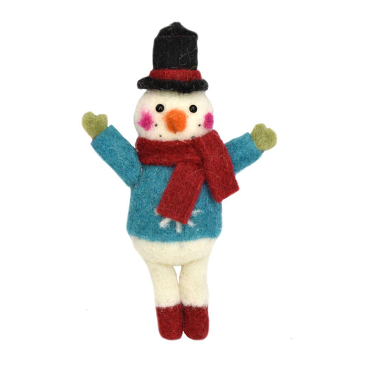 6" Wool Jolly Snowman Ornament | BF