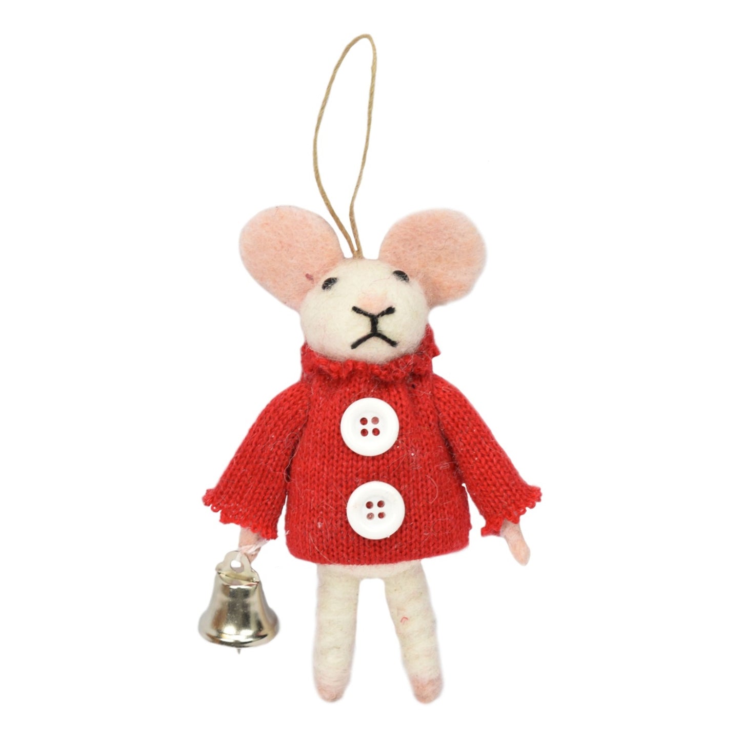 6" Wool Mouse w/ Bell Ornament | BF