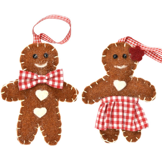 6" Wool Stitched Gingerbread Ornament Small Asst. | BF