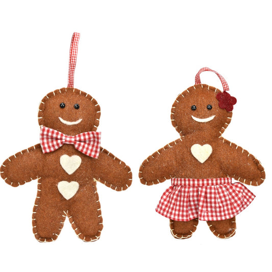 11.5" Wool Stitched Gingerbread Ornament (2 Asst.) | BF