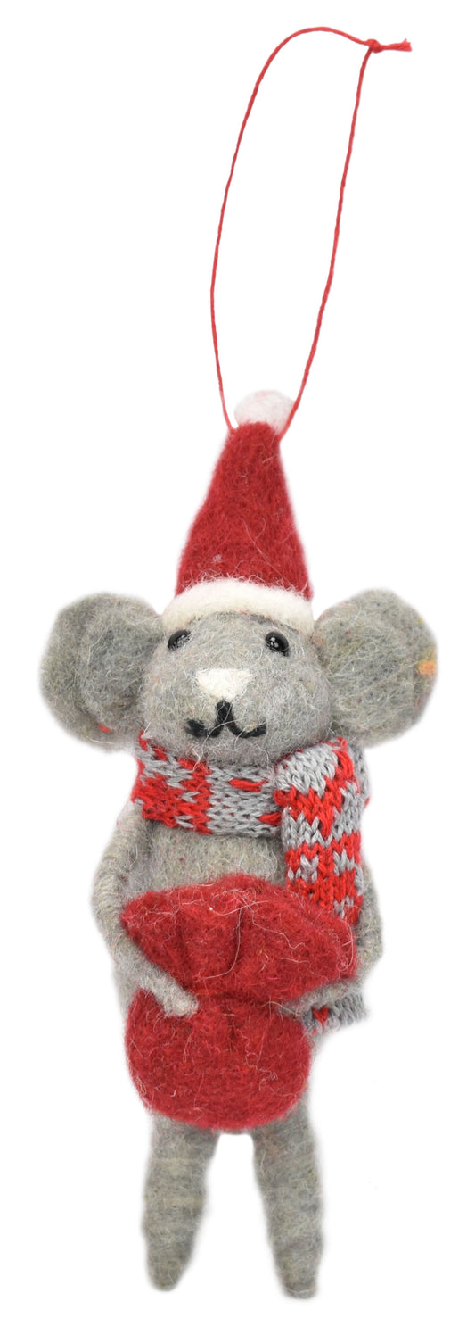 6.25" Wool Gray Mouse Ornament | BF