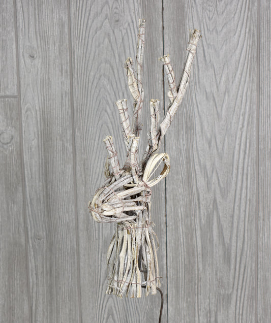 27" White Washed Deer Head Spray | BF