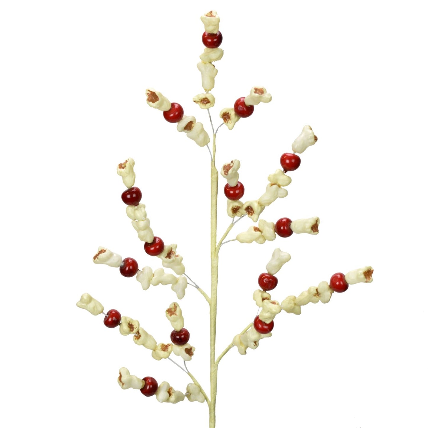 27.5" Plastic Cream Popcorn Cranberry Spray | TA
