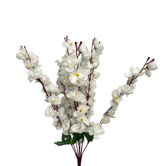 21" Cherry Blossom Bush x9 in White | BYE