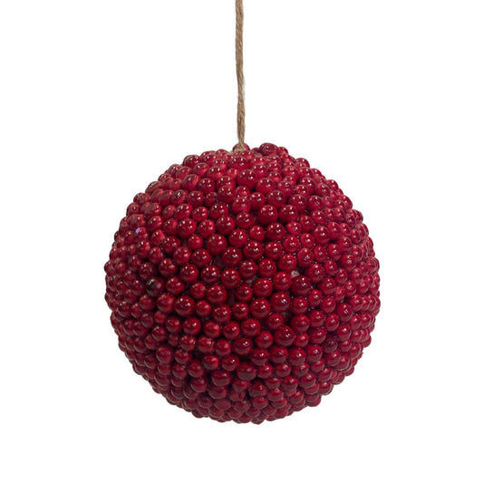 Large Gooseberry Ball Ornament Shiny - Red 8” | KS