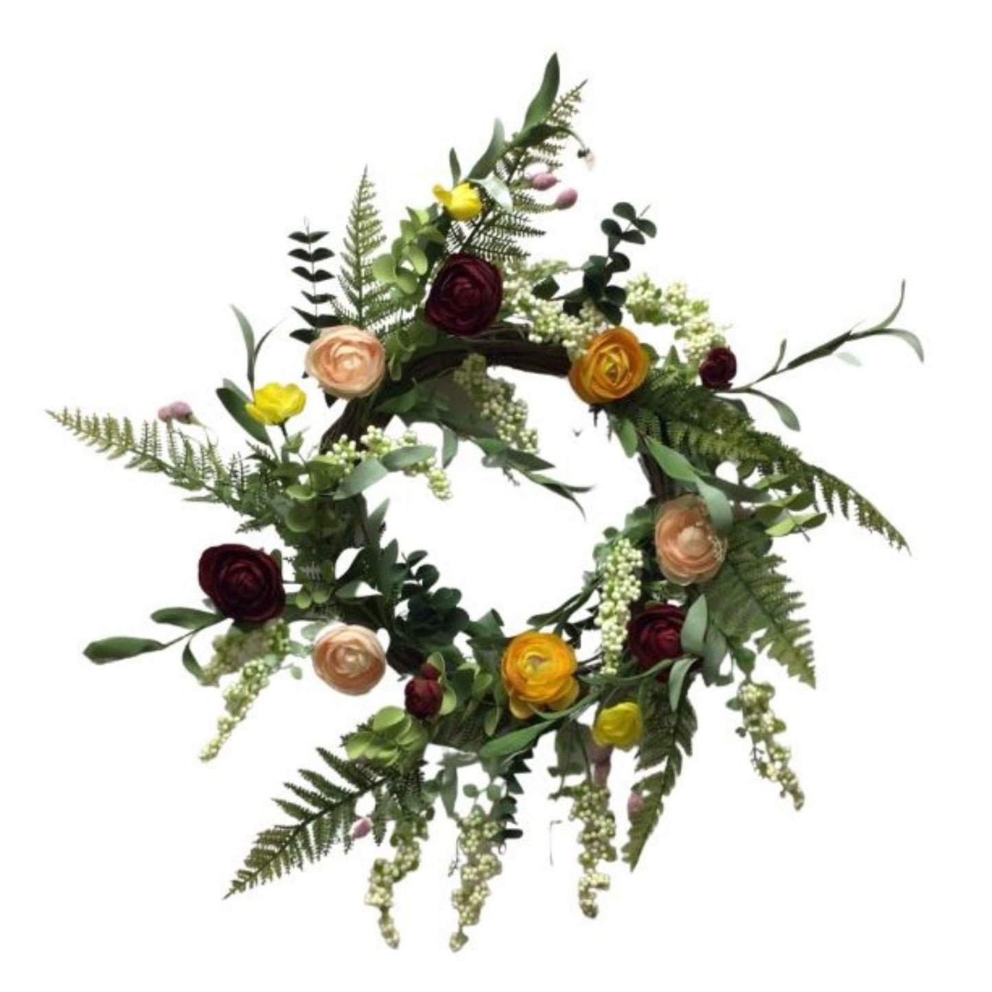 Spring Ranunculus Berry Mix Wreath 24" | YSE23