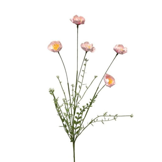 Wild Flower Mini Poppy Spray 22" Pink | YSE23