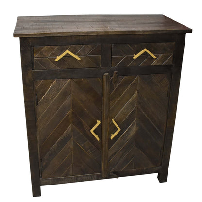 3' x 3.25' Dark Brown Vintage Wood Cabinet | DCF