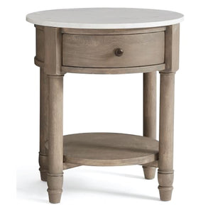 Hampton End Table with White Marble Top | DCF22
