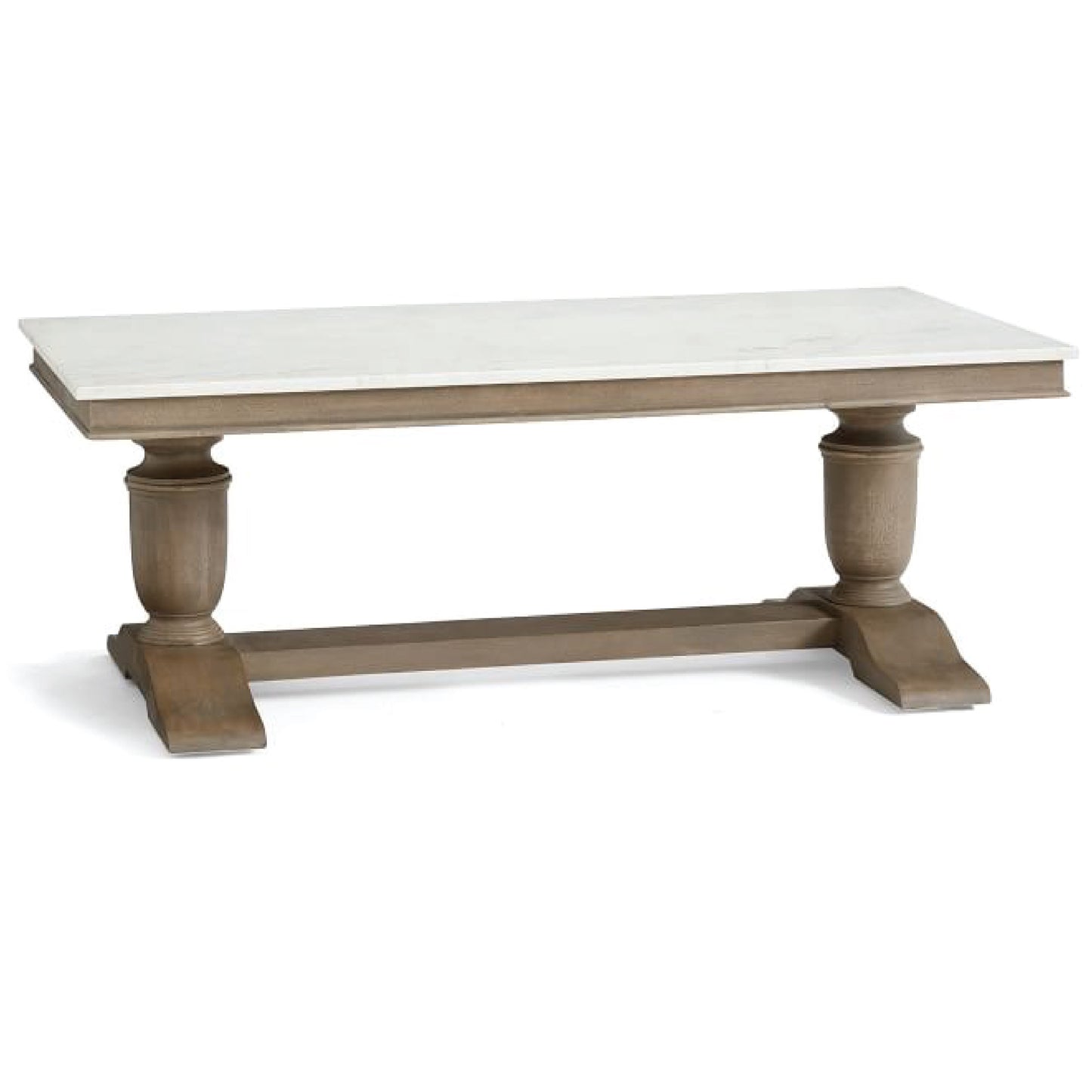 Wood Coffee Table with Cream Marble Top | DCH22