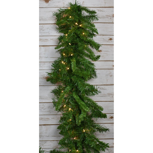 9'  x 14" Mixed Pine Garland with Lights | HT