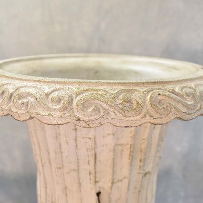 Cast Aluminum Weathered Distressed Urn 23.25" x 14.25"- Whitewashed | DCH22