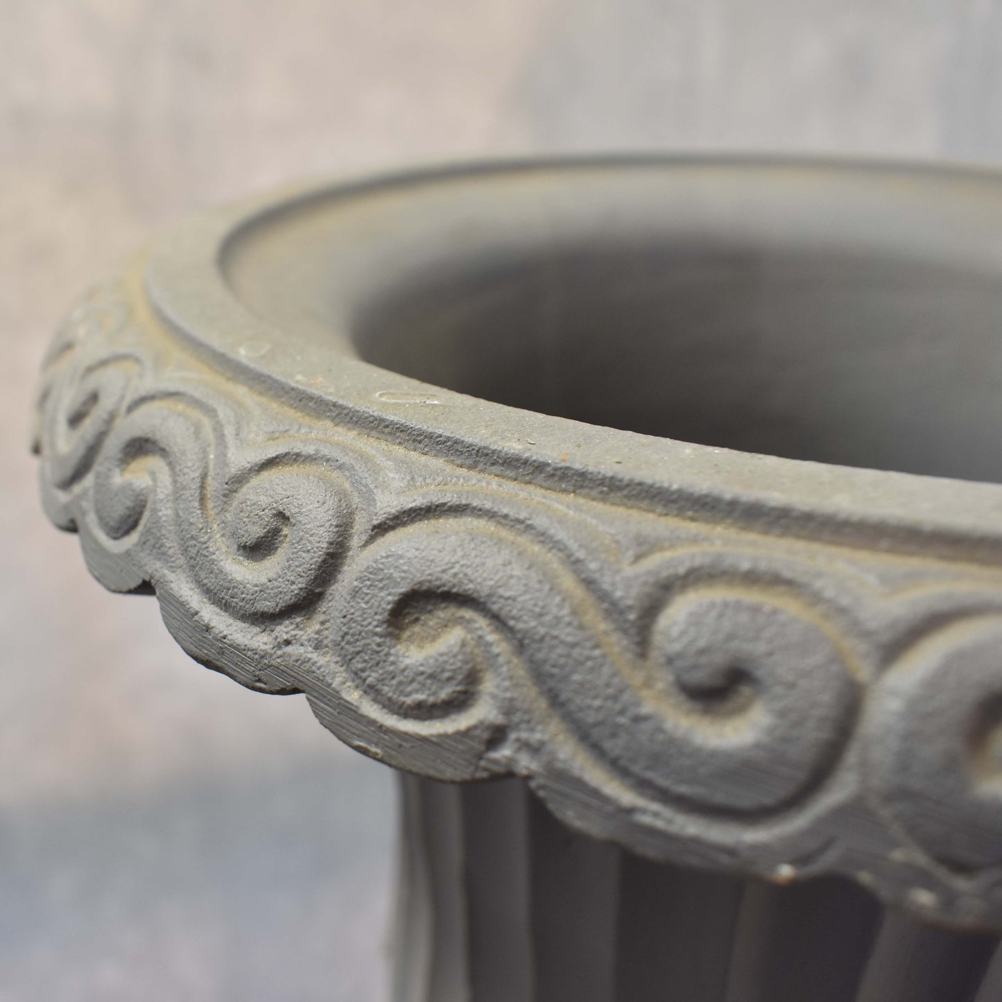 Cast Aluminum Weathered Distressed Urn 23.25" x 14.25" - Gray | DCH22