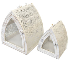 Load image into Gallery viewer, Cathedral Lanterns-Whitewashed  (Set of 2)