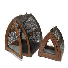 Load image into Gallery viewer, Cathedral Lanterns-Black/Brown  (Set of 2)