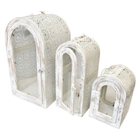 Load image into Gallery viewer, French Country Lanterns-Whitewashed (Set of 3)
