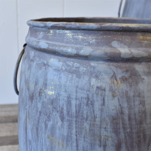 Metal Farmhouse Barrel with Gold Detail