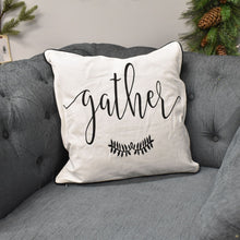 Load image into Gallery viewer, 18&quot; x 18&quot; Black and White &quot;gather&quot; Pillow | DCF