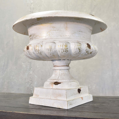 Gresham Cast Aluminum Urn 18" x 15" in Whitewashed | DCH22