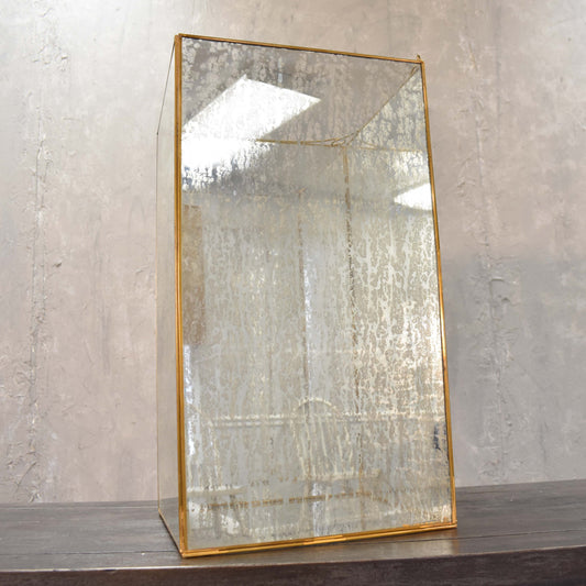 Extra Large Modern Column Lantern with Antique Glass | DCH