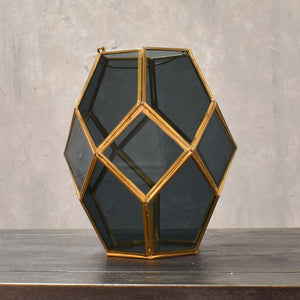 Small Paragon Geometric Lantern with Smoky Glass | DCH