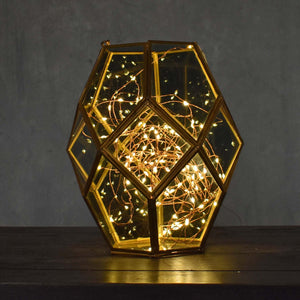 Small Paragon Geometric Lantern with Smoky Glass | DCH