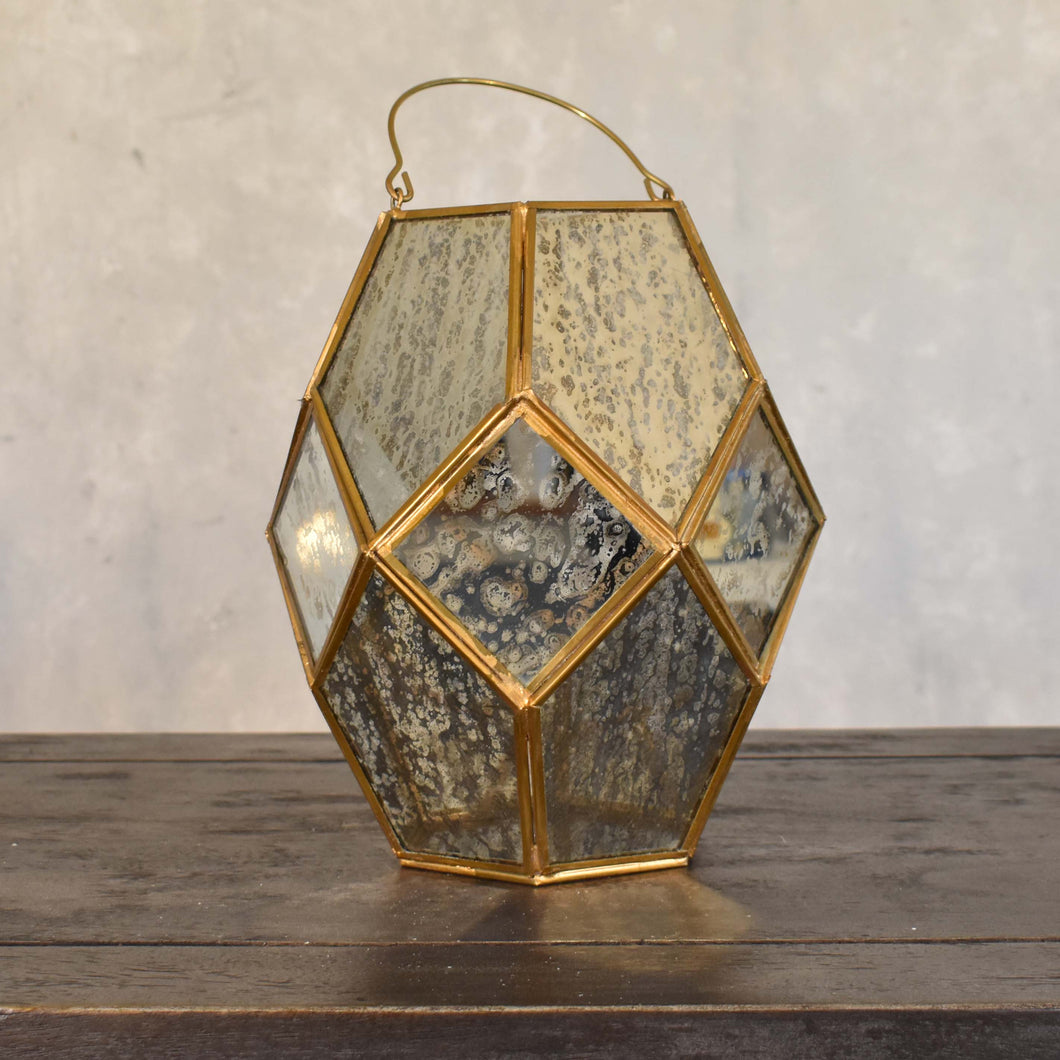 Small Paragon Geometric Lantern with Antique Glass | DCH