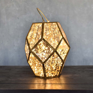 Small Paragon Geometric Lantern with Antique Glass | DCH