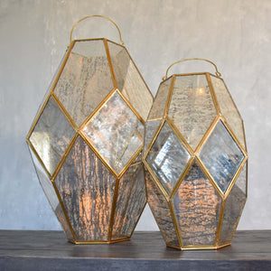 Medium Paragon Geometric Lantern with Antique Glass | DCH