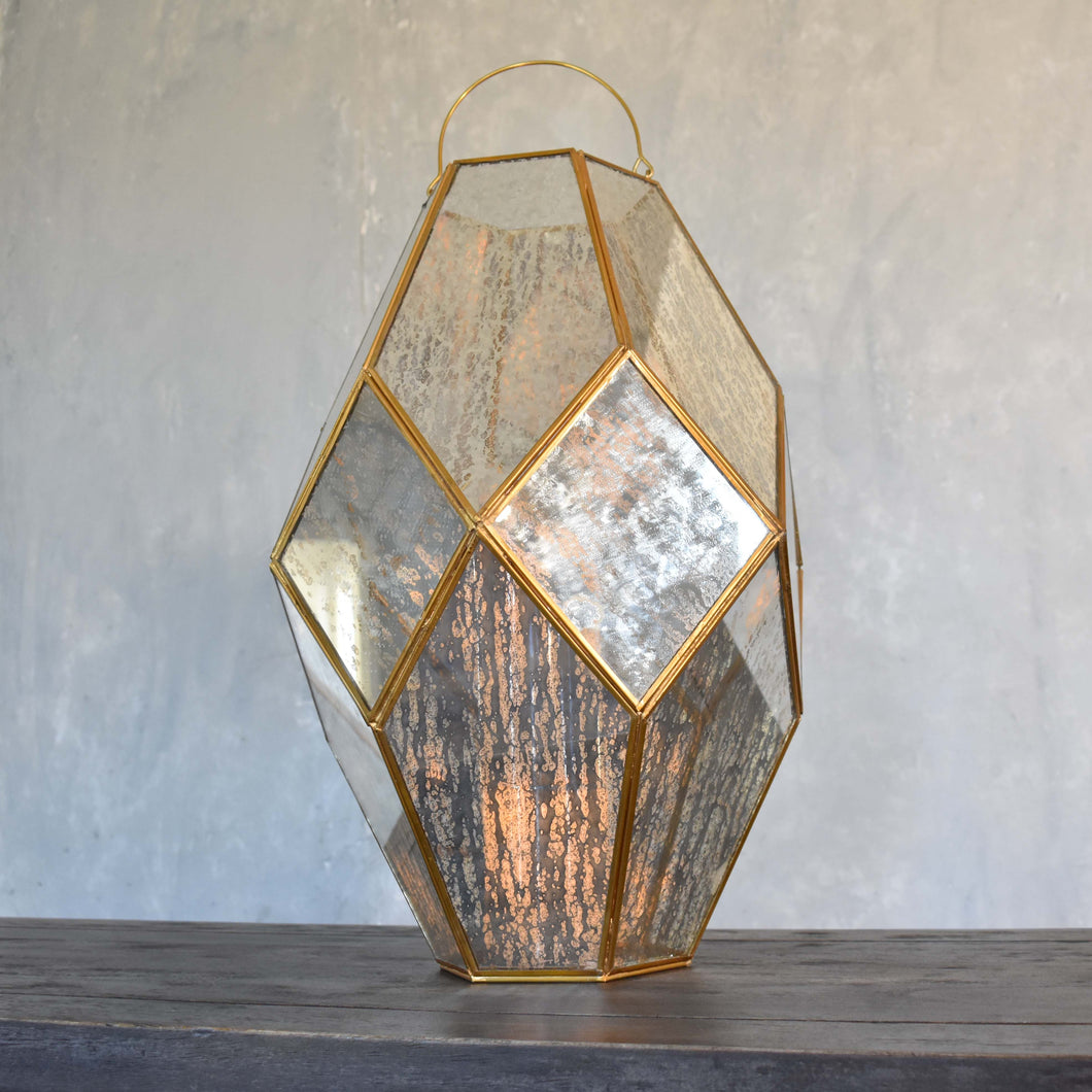 Large Paragon Geometric Lantern with Antique Glass | DCH