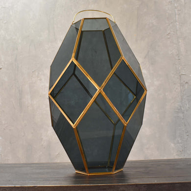 Large Paragon Geometric Lantern with Smoky Glass | DCH