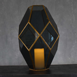 Large Paragon Geometric Lantern with Smoky Glass | DCH