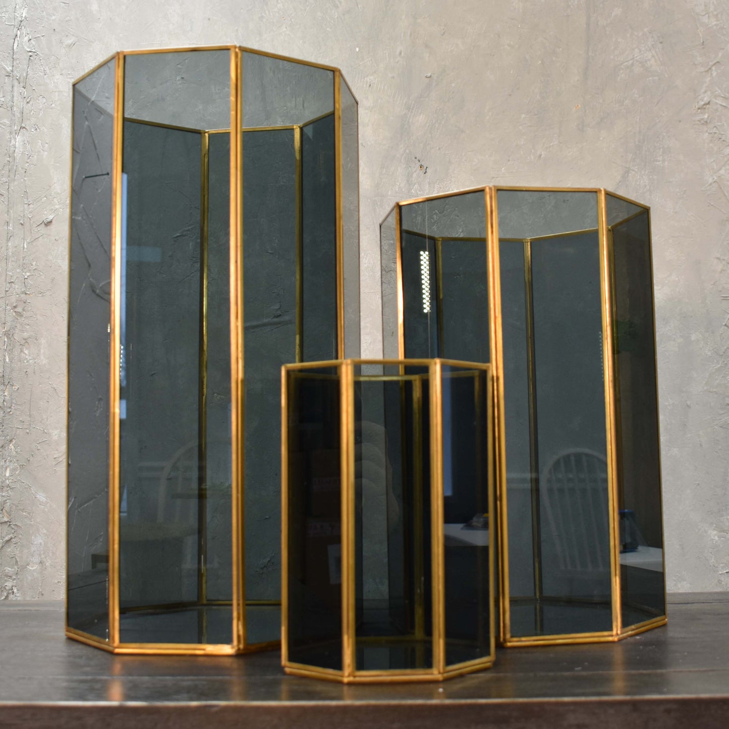 Small Corinth Column Lantern with Smoky Glass | DCH