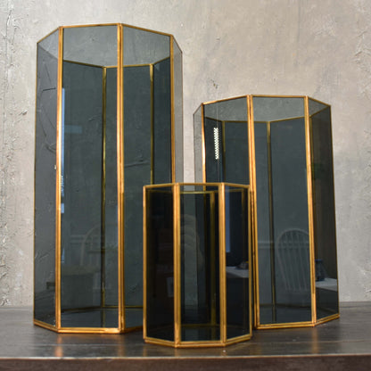 Small Corinth Column Lantern with Smoky Glass | DCH