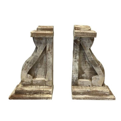 Rustic Wooden Bookends (Set of 2)