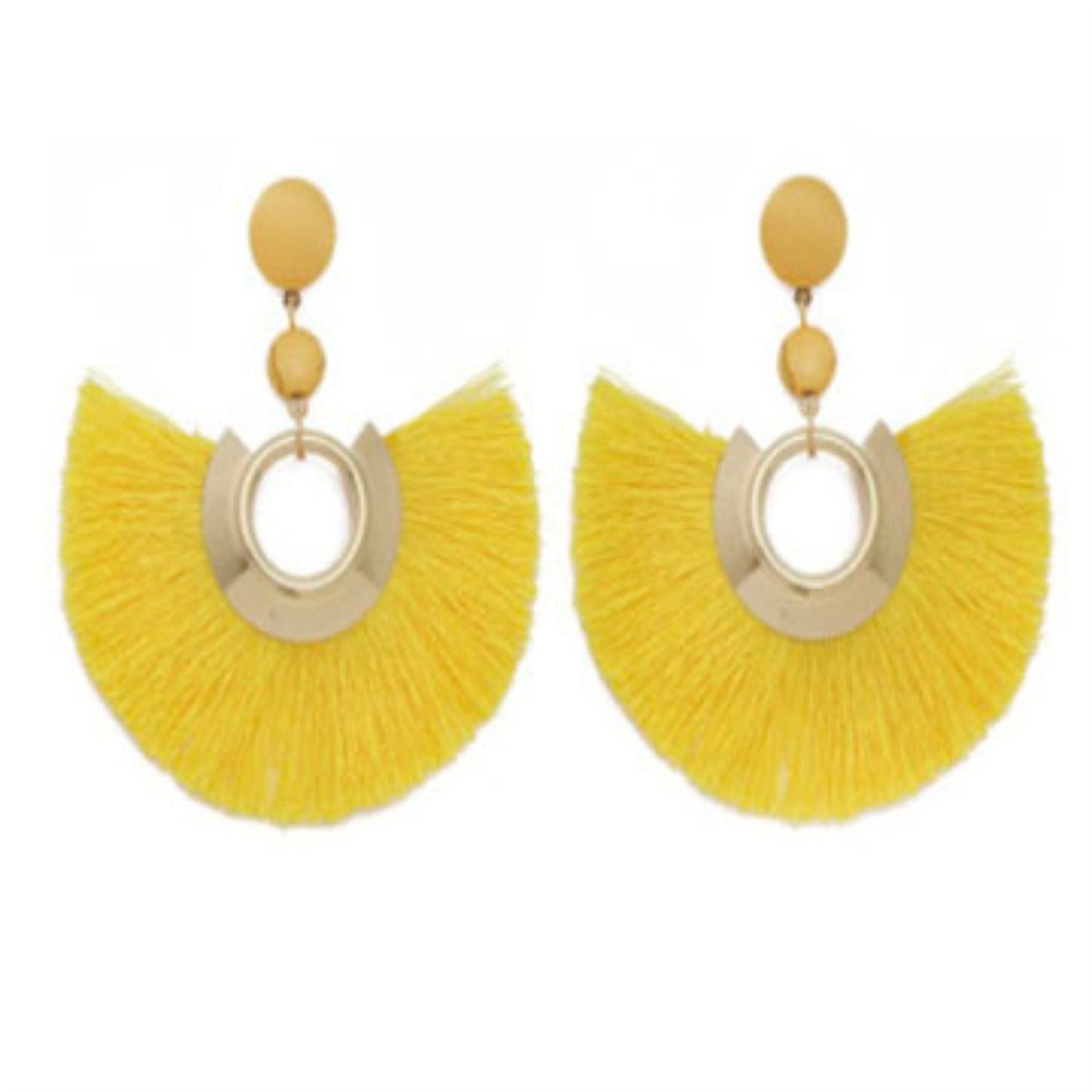 Sasha Tassel Fan Earring in Yellow