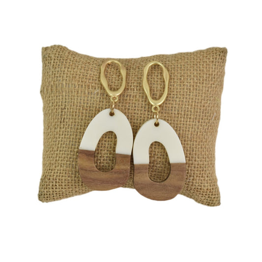 Brittney Geometric Earrings in White