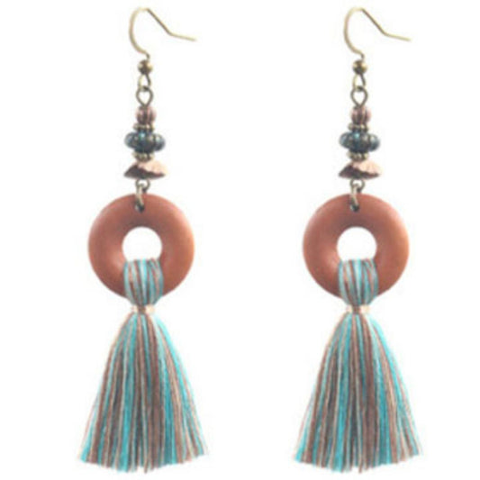 Piper Fan Earrings in Blue