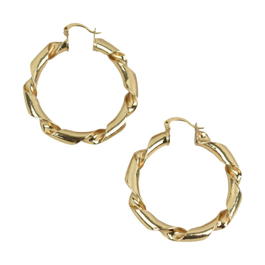 Missy Twisted Hoop Earrings in Gold