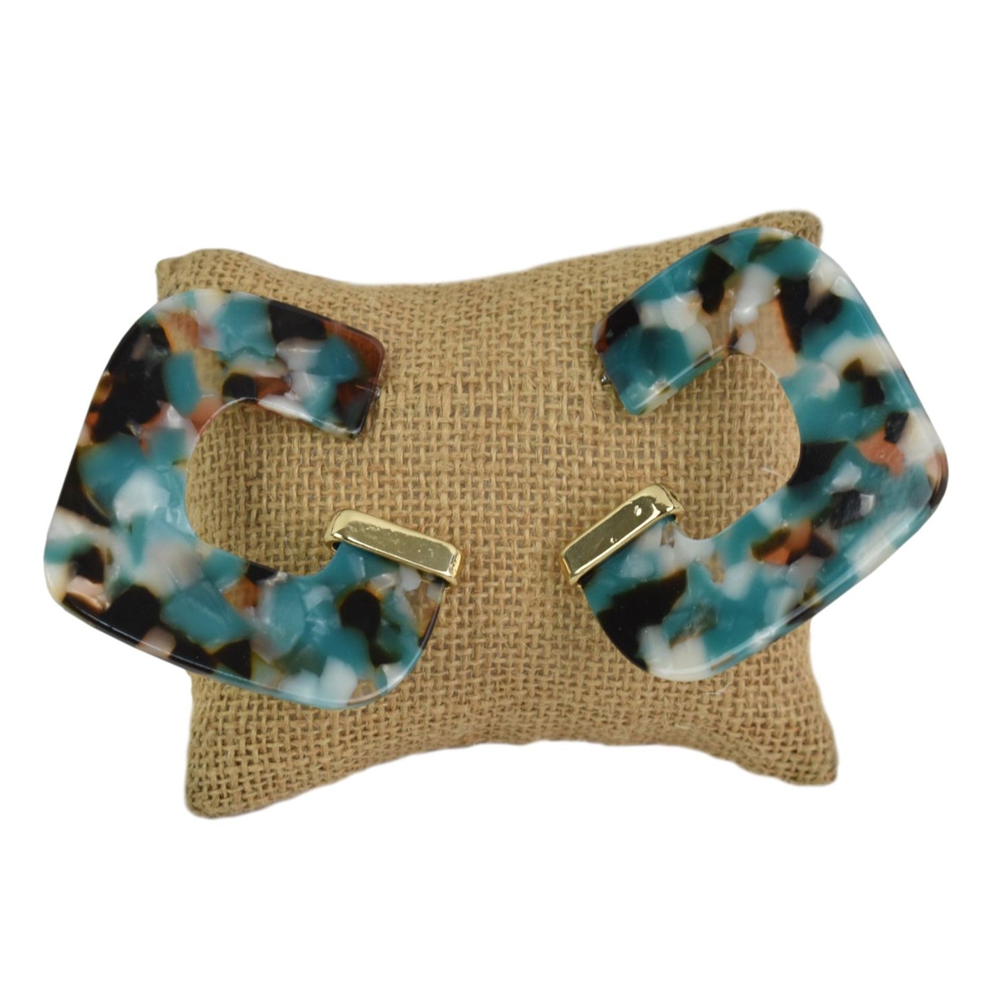 Cassandra Square Multi-Turquoise Earrings
