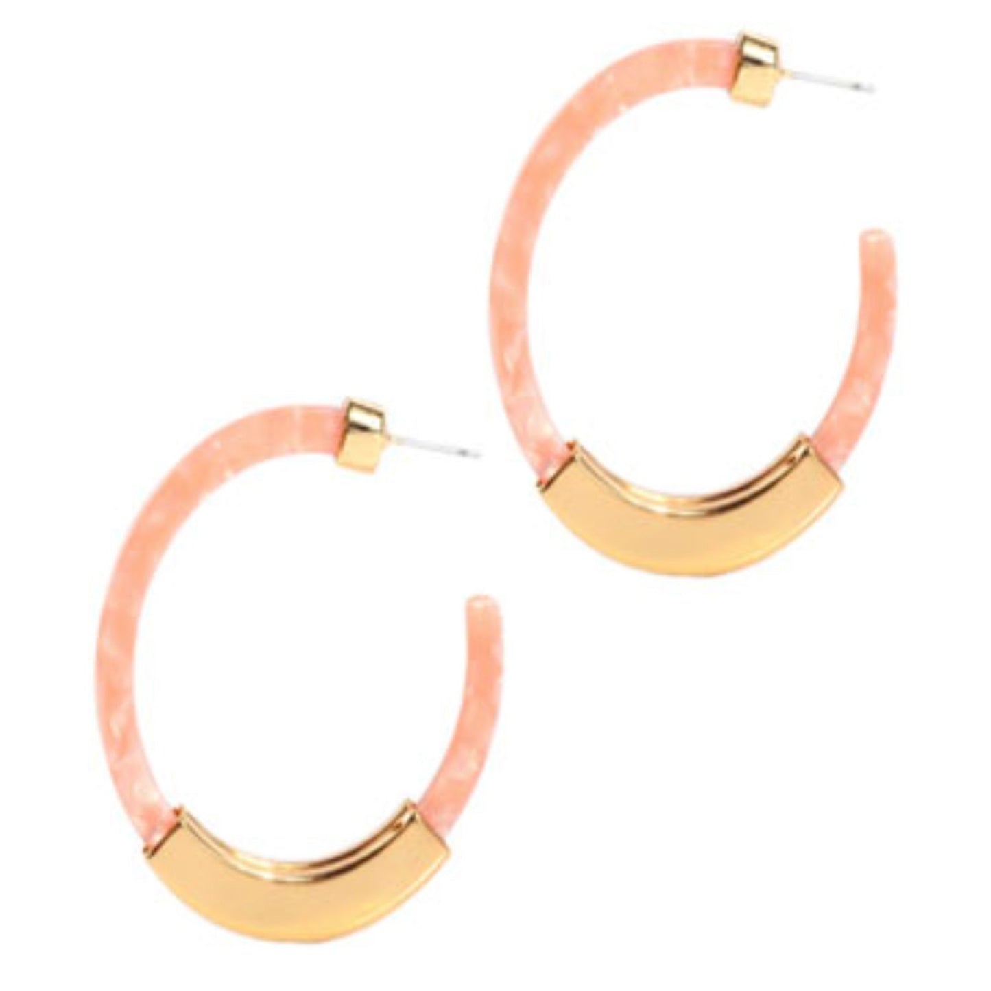 Kathryn Acrylic Acetate Earrings in Pink Marble