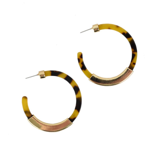 Kathryn Acrylic Acetate Earrings in Dark Tortoise